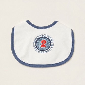 Juniors Embroidered Detail Bib with Press Button Closure