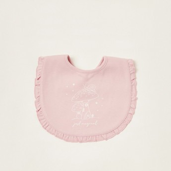 Juniors Printed Bib with Press Button Closure