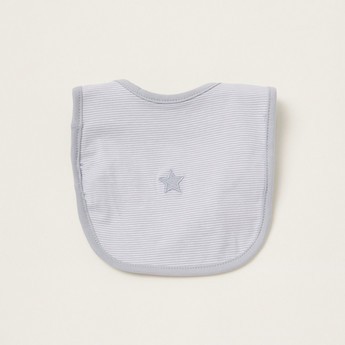 Love Earth Striped Organic Bib with Star Embroidery