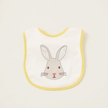 Juniors Rabbit Applique Bib with Snap Button Closure