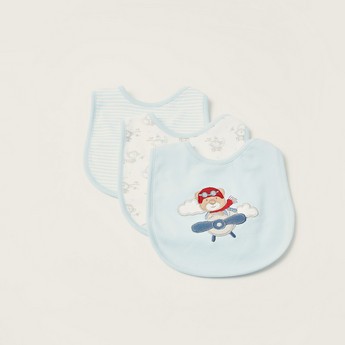 Juniors Printed Bib with Snap Closure - Set of 3