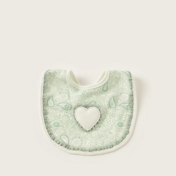 Giggles Paisley Print Bib with Press Button Closure