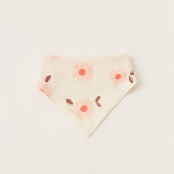 Juniors Floral Print Bib with Snap Button Detail