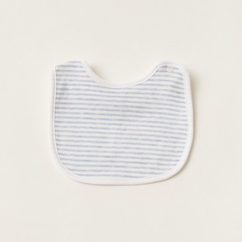 Juniors Striped Bib with Press Button Closure