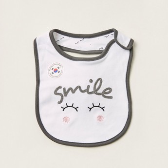 Juniors Slogan Print Bib with Button Closure