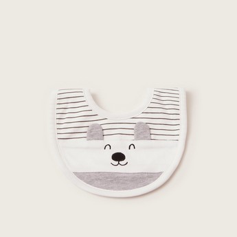 Juniors Striped Bib with Press Button Closure and Embroidery