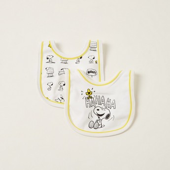 Snoopy Print Bib with Snap Button Closure - Set of 2