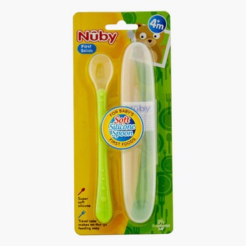 Nuby Silicone Spoon with Case - 6 months+