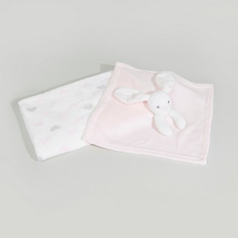 Juniors Hearts Printed 3D Bunny Applique Blanket - 75x75 cms