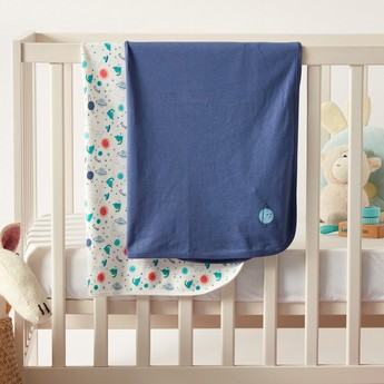 Juniors 2-Piece Space Dino Print Receiving Blanket Set - 70x70 cms