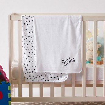 Juniors 2-Piece Stars Printed Receiving Blanket Set - 70x70 cms