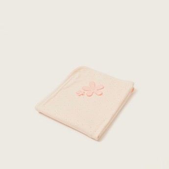 Juniors All-Over Printed Receiving Blanket with Embroidery Detail