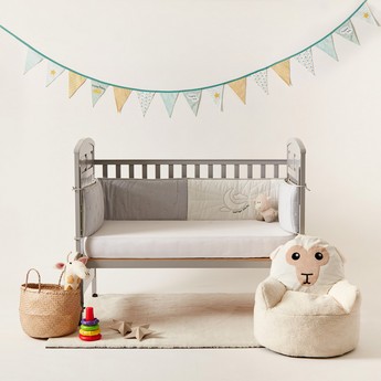 Giggles Bear Embroidered Cot Bumper Set