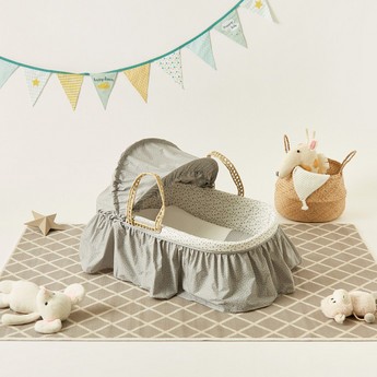 Cambrass Moses Basket with Frills and Canopy