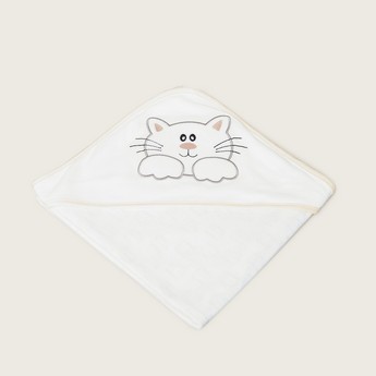 Juniors Embroidered Receiving Blanket with Hood - 81x81 cms