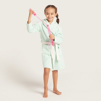 Juniors Hooded Bathrobe with Long Sleeves