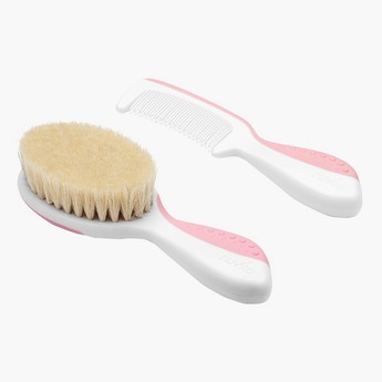 Nuvita Comb & Brush Set with Natural Wool Bristles