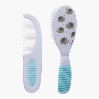 Nuby Elephant Print Comb and Brush Set