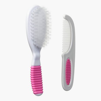 Nuby Heart Print Comb and Brush Set