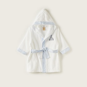 Giggles Giraffe Embroidered Hooded Robe