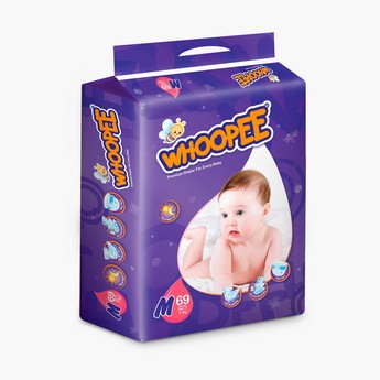 WHOOPEE Size M, 69-Piece Diaper Pack - 5-8 kgs