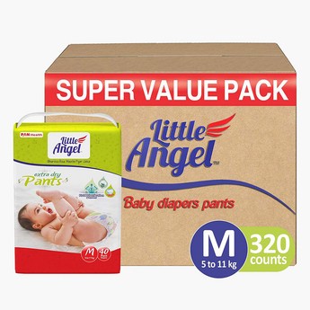 Little Angel Medium 320-Diaper Pants Pack - 5 to 11 Kgs