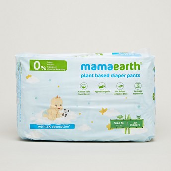 mamaearth Plant-Based Size M 30-Piece Diaper Pants - 7-12 kg