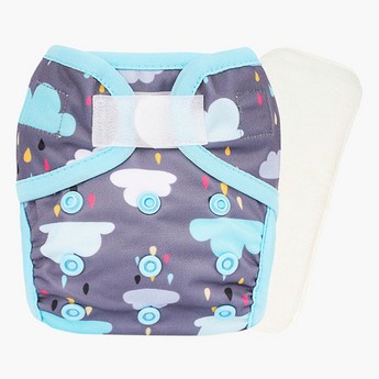 Little Story New Born Cloud Print Reusable Diaper with Insert