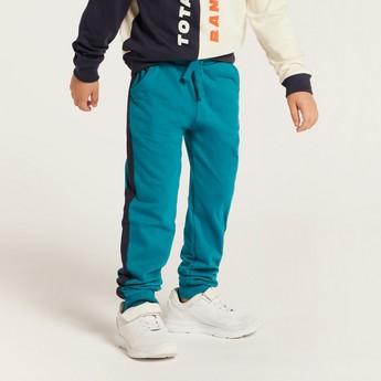 Juniors Panelled Jog Pants with Pockets and Drawstring Closure