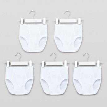 Juniors Solid Briefs with Elasticised Waistband - Set of 5