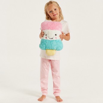 Juniors Printed Crew Neck T-shirt and Pyjama Set