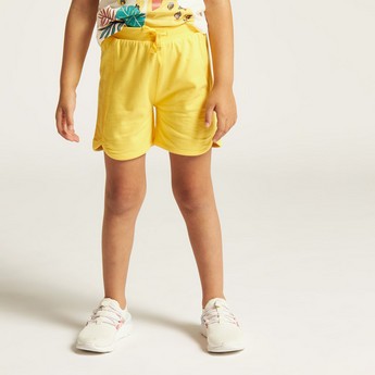 Juniors Solid Shorts with Drawstring Closure