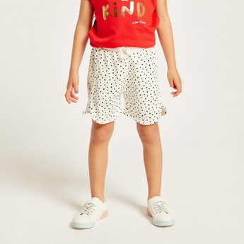 Juniors Printed Shorts with Drawstring Closure