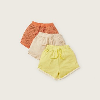 Juniors Assorted Knit Shorts with Pockets and Drawstring Closure - Set of 3