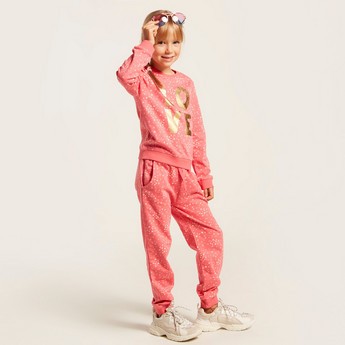 Juniors All-Over Printed Knit Pants with Drawstring Closure