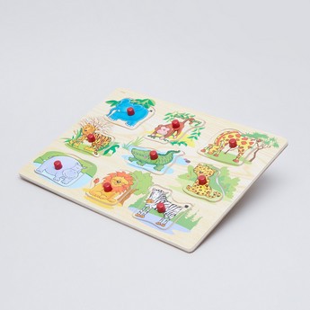 Juniors Wild Animal Puzzle Board with Knobs