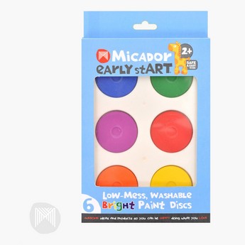 Micador 6-Piece Early Start Low-Mess Washable Fluoro Paint Disc Set