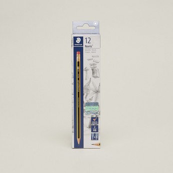 Staedtler Noris Pencil with Rubber Tip - Set of 12