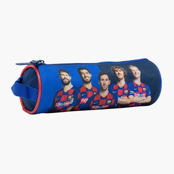 Barcelona Print Pencil Case with Strap and Zip Closure