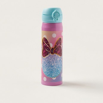 Simba Minnie Mouse Glitter Textured Stainless Steel Water Bottle