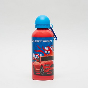 Mustang Print Water Bottle with Cap - 600 ml