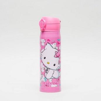 Charmmy Kitty Print Water Bottle with Flip Cap