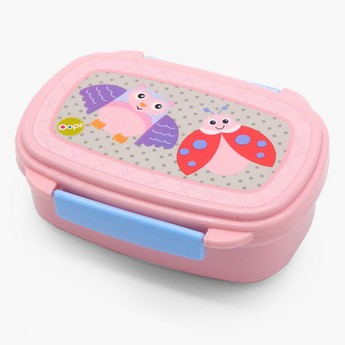 OOPS Ladybug Print Lunch Box with Lid and Cutlery Set