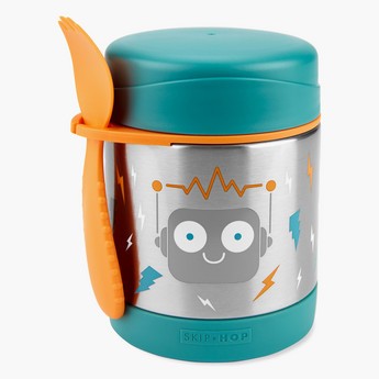 Skip Hop Spark Style Robot Print Food Jar with Spork