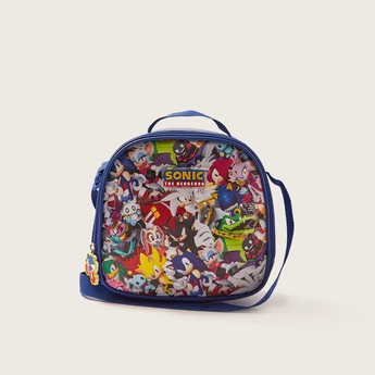 Sonic the Hedgehog Print Lunch Bag with Adjustable Strap