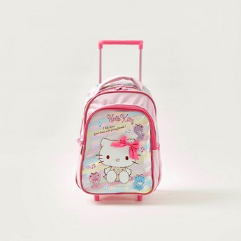 Hello Kitty Print Trolley Backpack with Retractable Handle - 14 inches