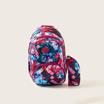 Toretto Printed Backpack with Pencil Case - 14 inches