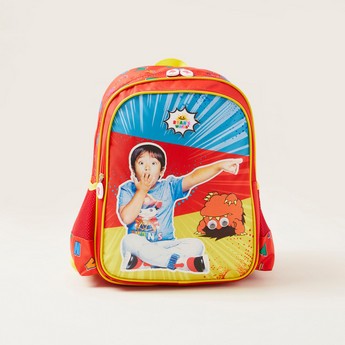 Ryan's World Print Backpack with Zip Closure - 14 inches