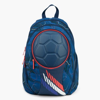 SunCe FIFA Embossed Backpack with Shoulder Straps and Speaker - 18 inches