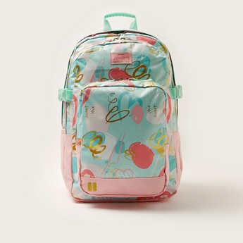 Juniors Printed Backpack with Adjustable Shoulder Straps and Zip Closure - 18 inches